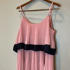 Lane Bryant Sheer Crinkle Dusty Rose & Black Lined Dress, women’s 18/20